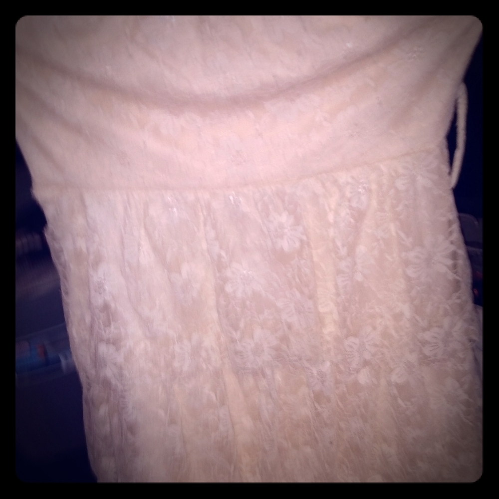 Strapless lace dress